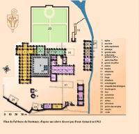 Fontenay - Abbaye de 1118 - Plan en 1912 par Rene Aynard